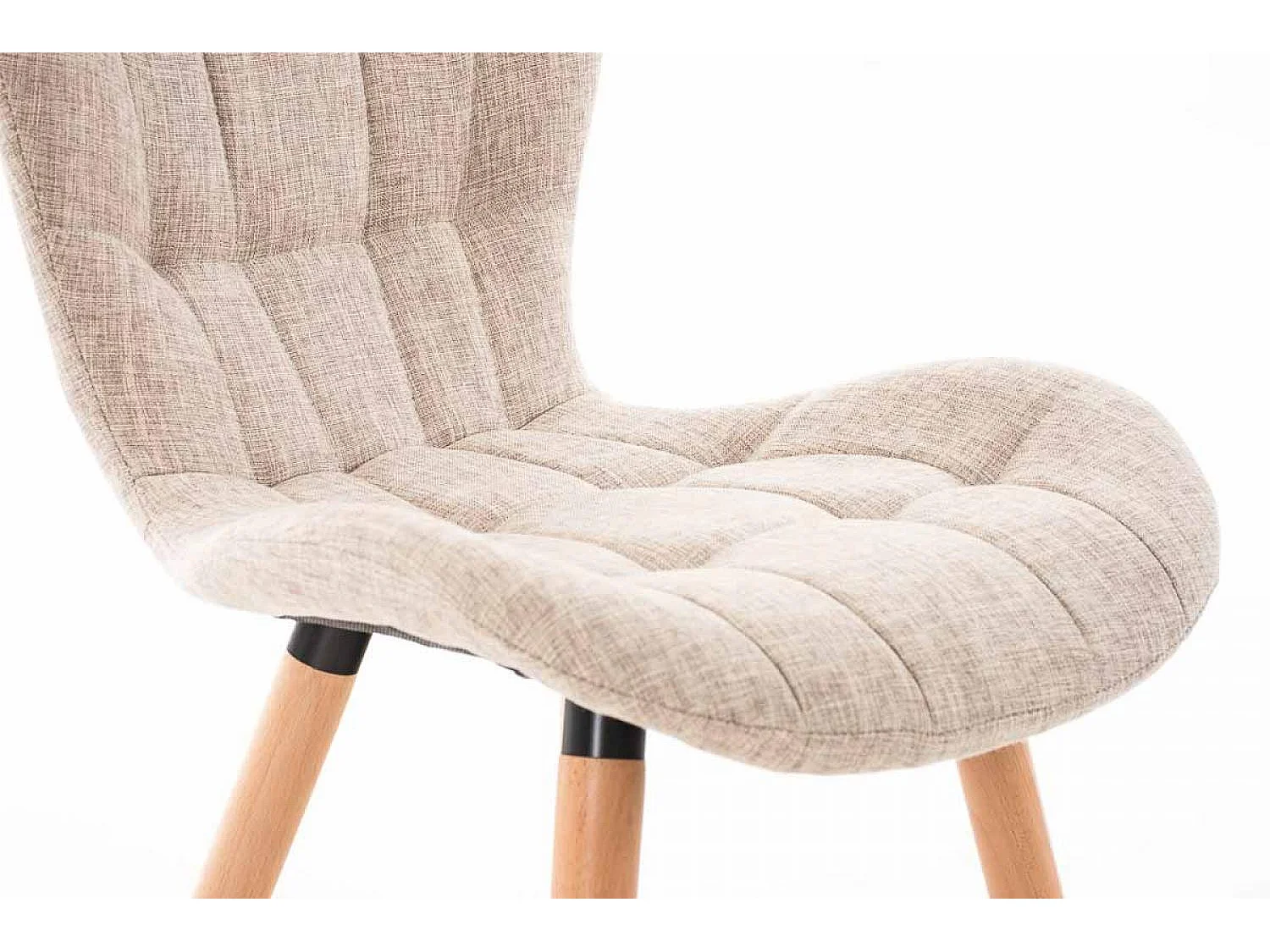 Eetkamerstoelen - Stof & natura - creme - Elda