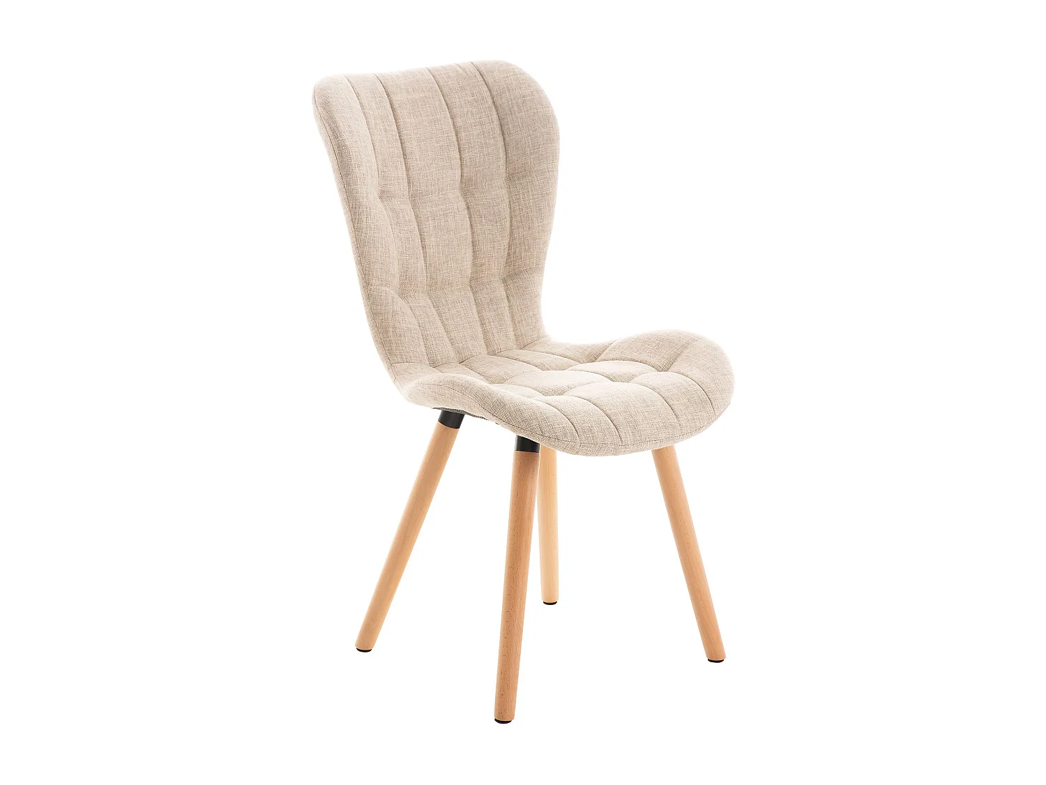 chaise salle à manger - Tissu & Acier inoxydable - Crème - Elda
