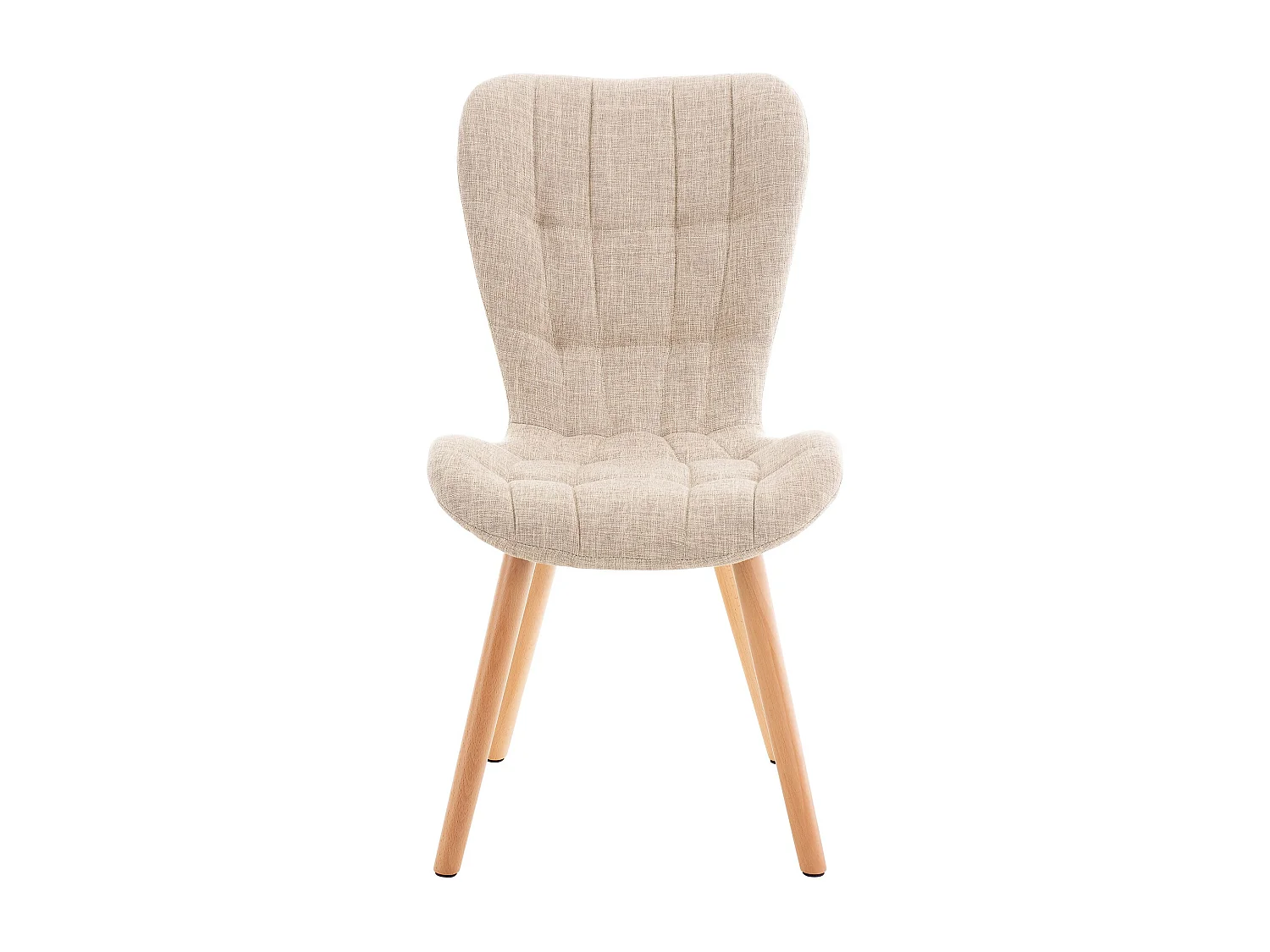 chaise salle à manger - Tissu & Acier inoxydable - Crème - Elda