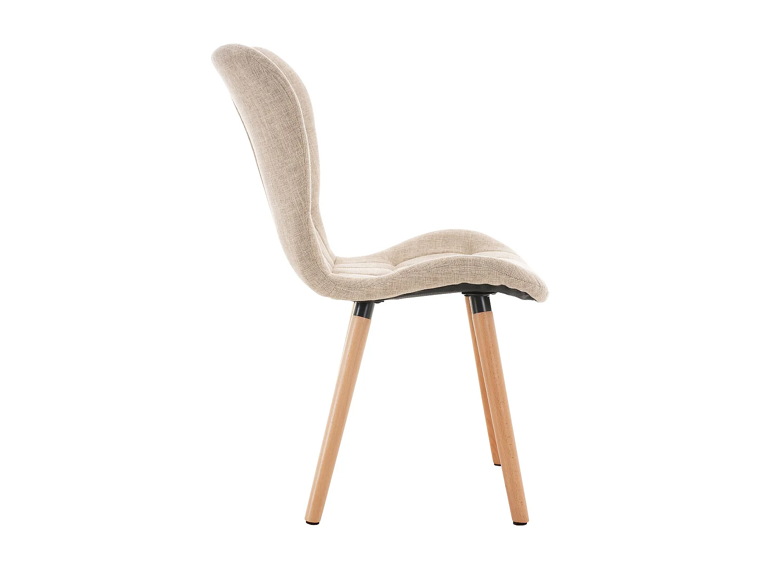 chaise salle à manger - Tissu & Acier inoxydable - Crème - Elda