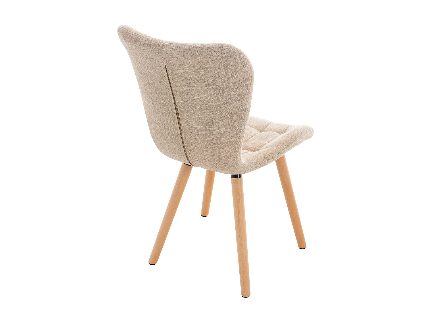 chaise salle à manger - Tissu & Acier inoxydable - Crème - Elda