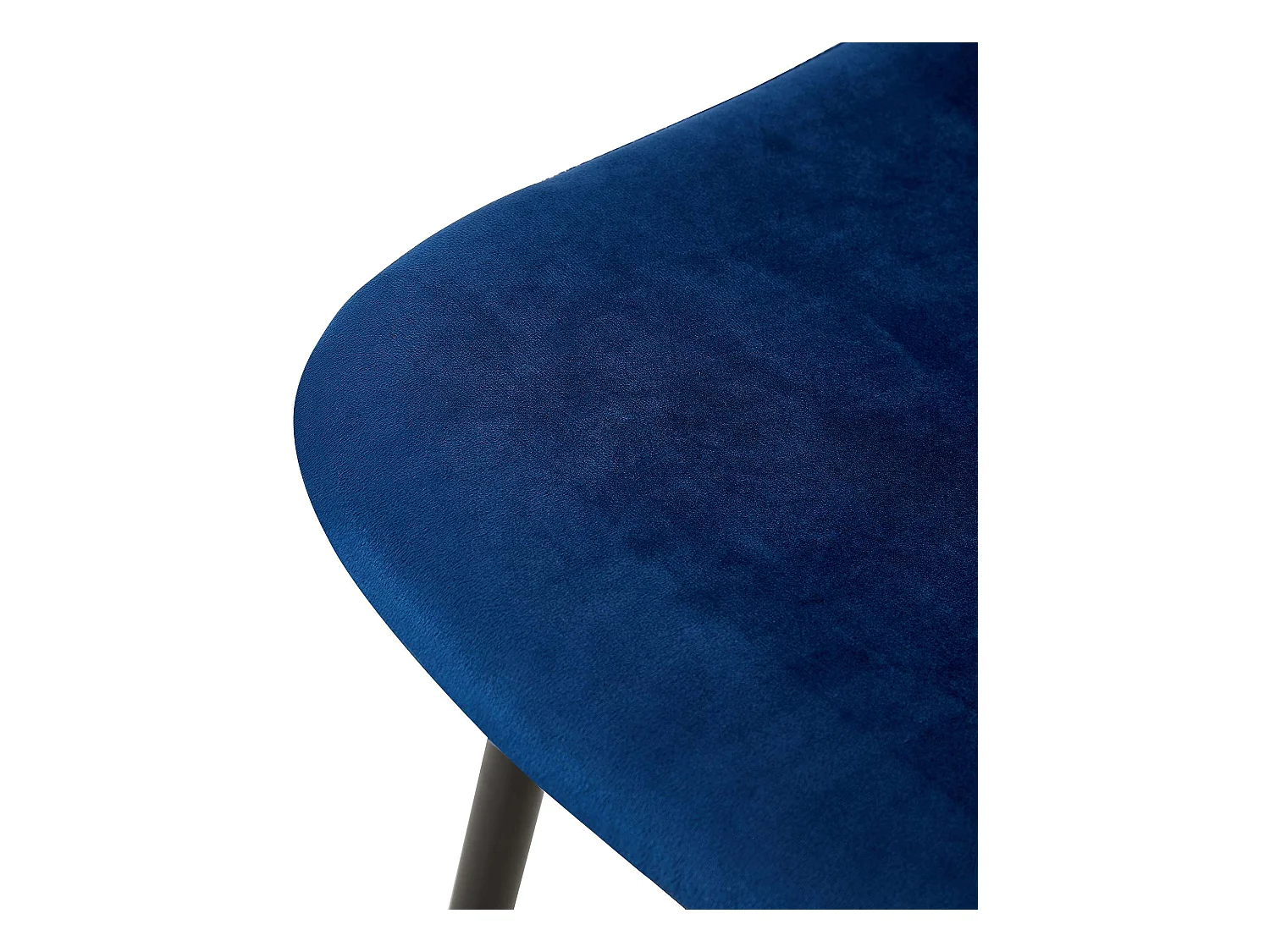 Lot de 4  chaise salle à manger - Velours - Bleu - Giverny