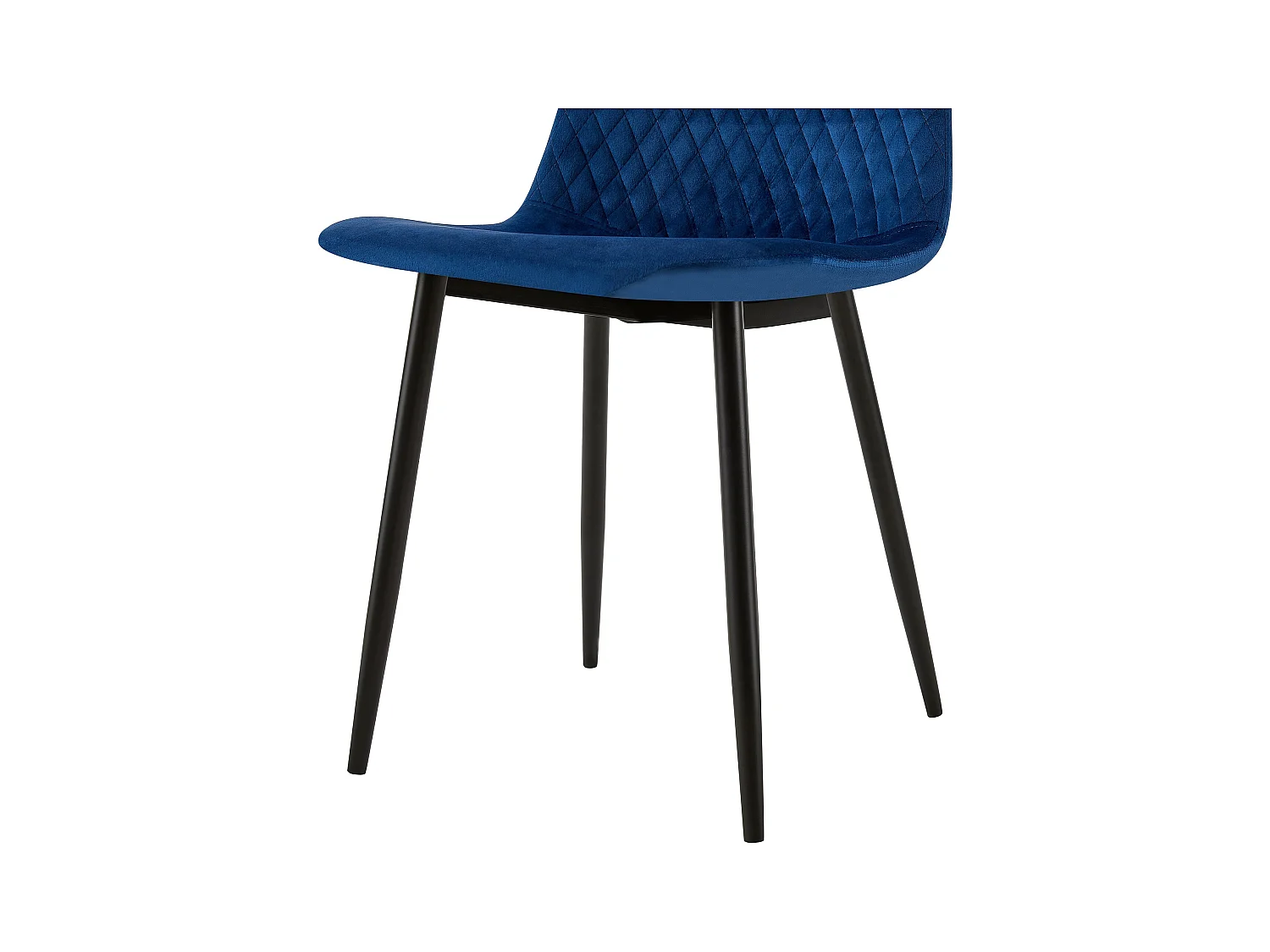 Lot de 4  chaise salle à manger - Velours - Bleu - Giverny