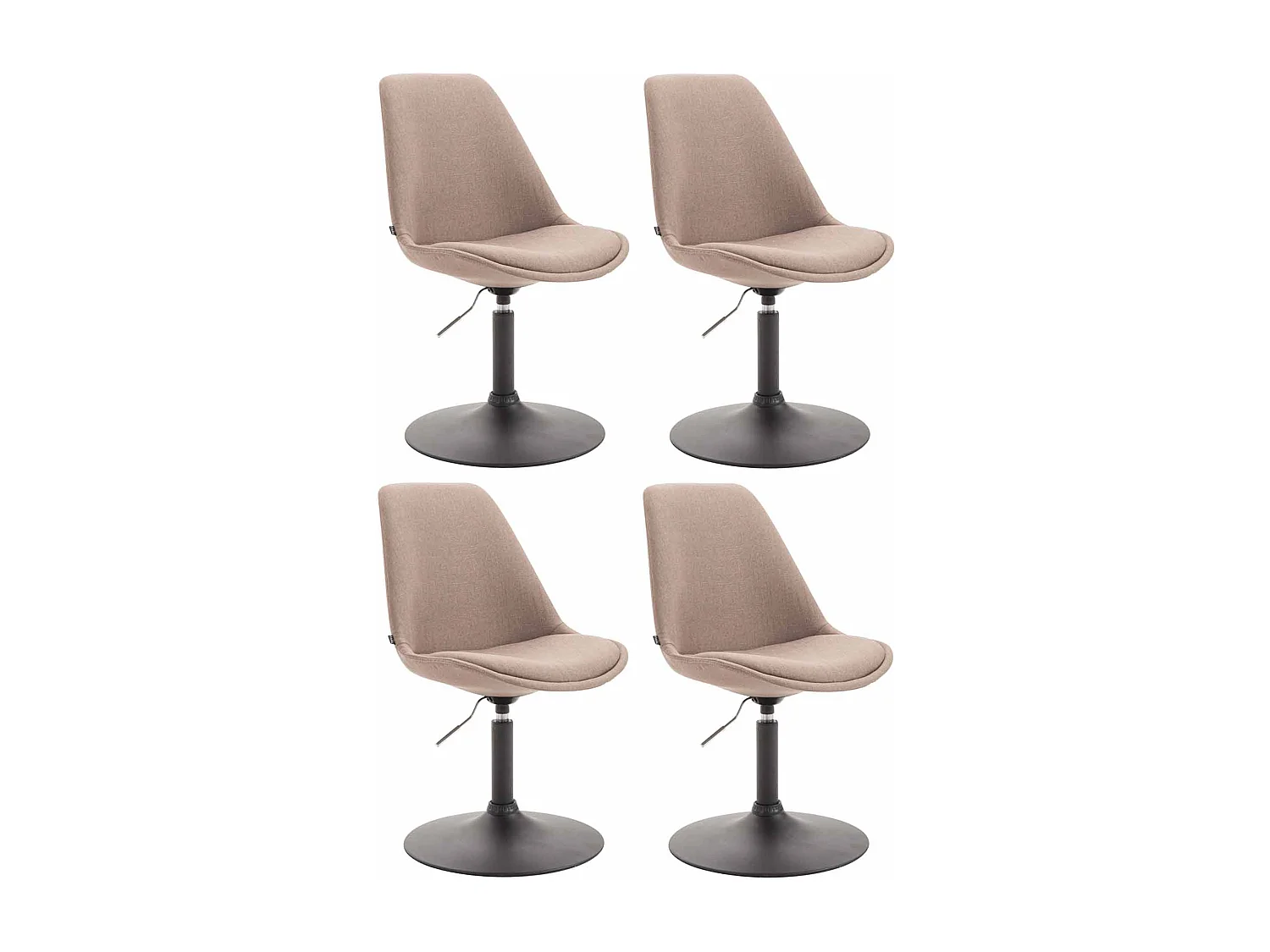 4er Set Esszimmerstuhl - Stoff & schwarz - taupe - Maverick