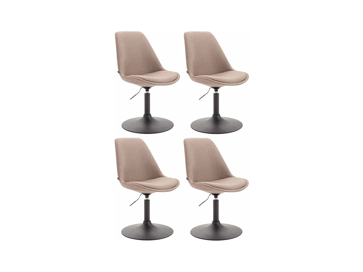 Lot de 4  chaise salle à manger - Tissu & Noir - Taupe - Maverick