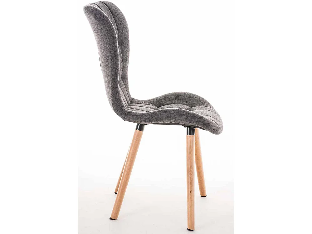 Eetkamerstoelen - Stof & natura - licht grijs - Elda