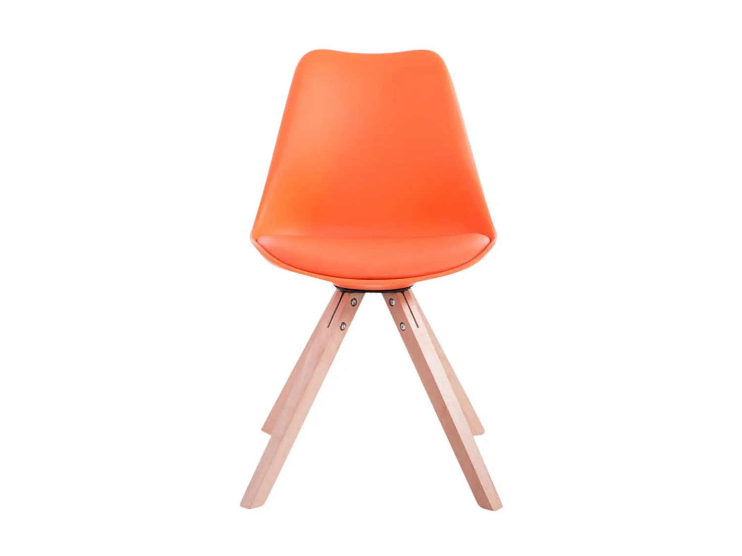 Lot de 4  chaise salle à manger - Similicuir & Nature - Orange - Toulouse