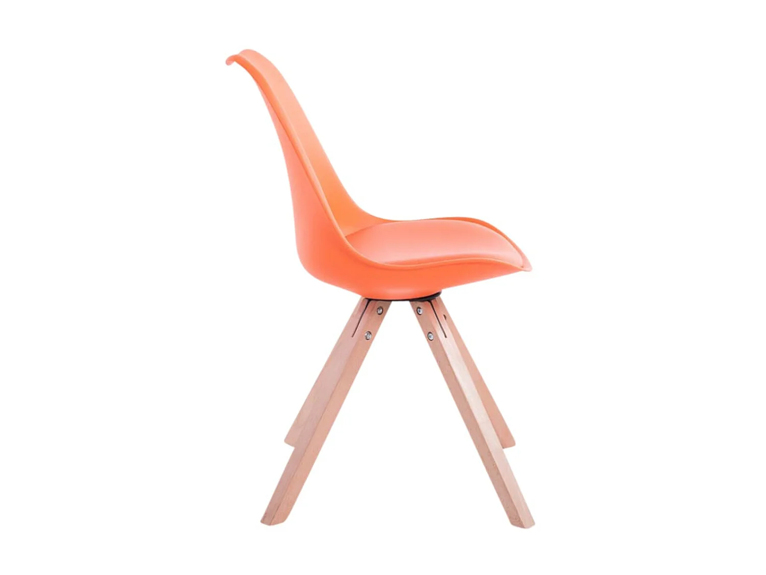 Lot de 4  chaise salle à manger - Similicuir & Nature - Orange - Toulouse