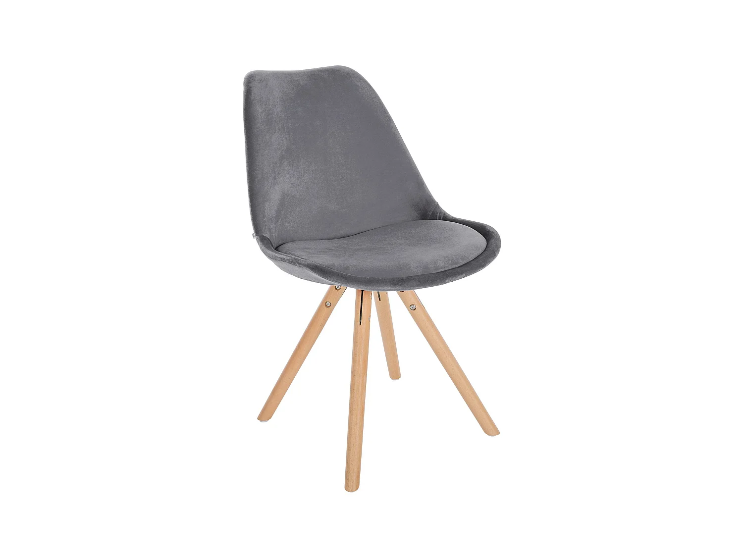 chaise salle à manger - Velours & Nature (rond) - Gris - Sofia