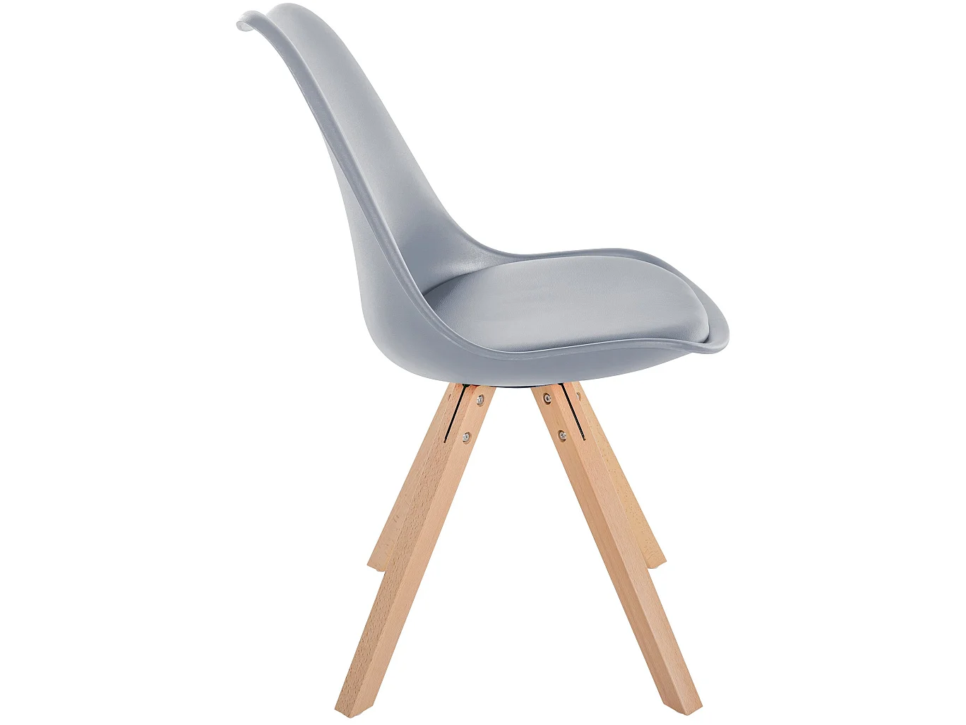 Lot de 4  chaise salle à manger - Plastique & Nature (carré) - Gris - Sofia