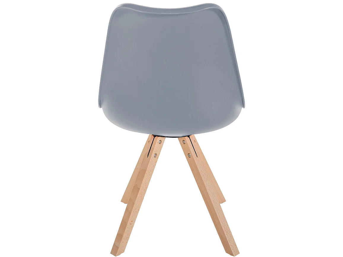 Lot de 4  chaise salle à manger - Plastique & Nature (carré) - Gris - Sofia