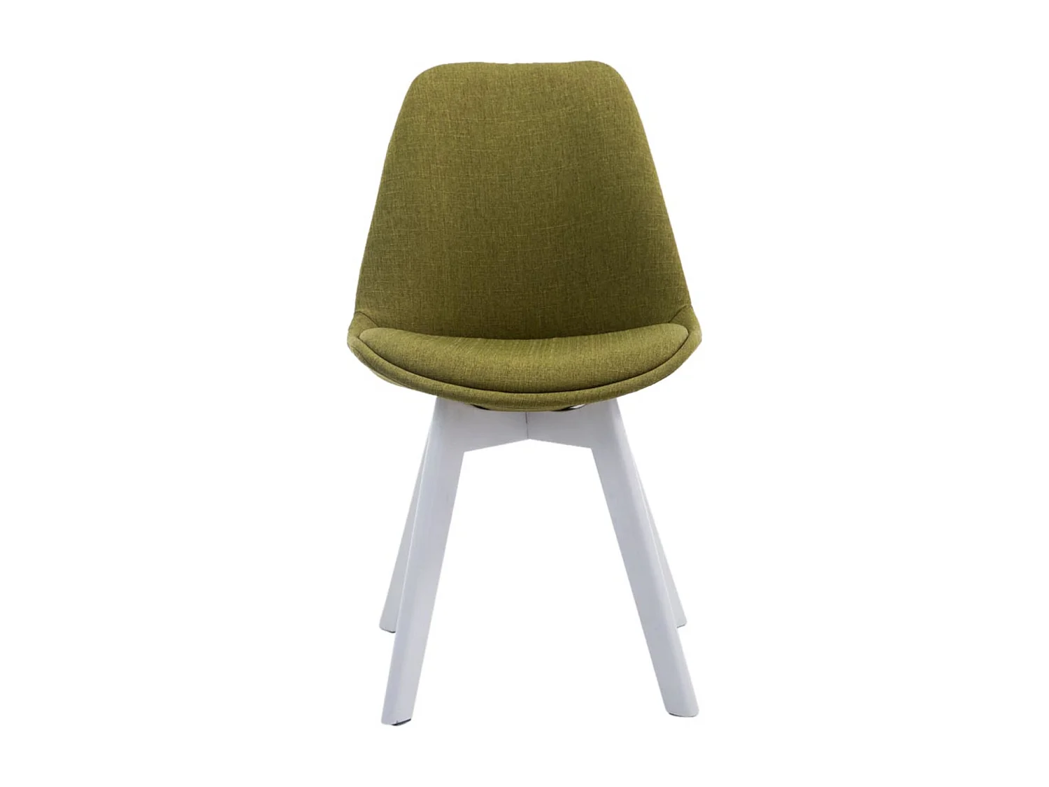 Lot de 4  chaise salle à manger - Tissu & Blanc - Vert - Borneo V2