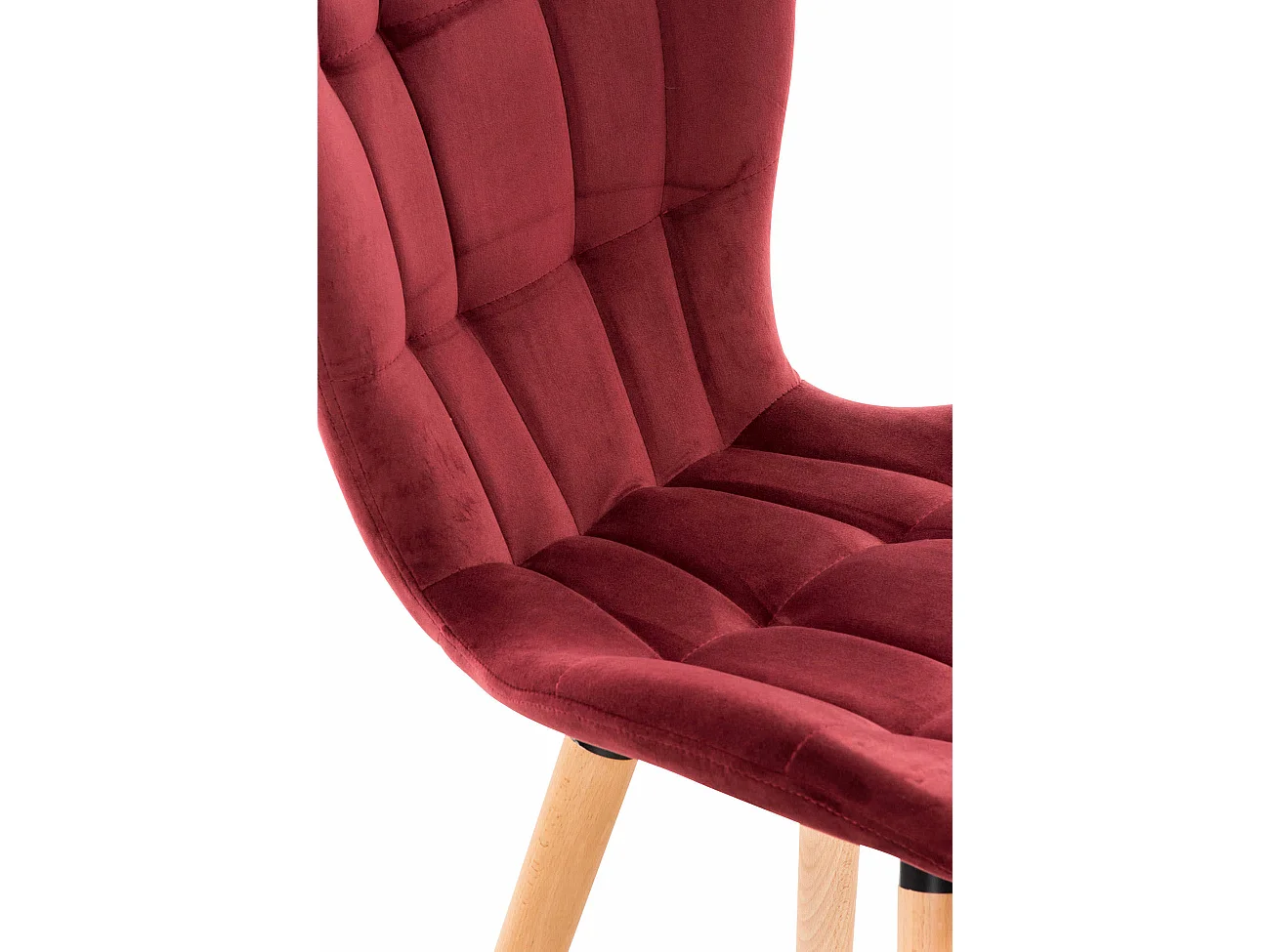 chaise salle à manger - Velours & Bois - Rouge - Elda