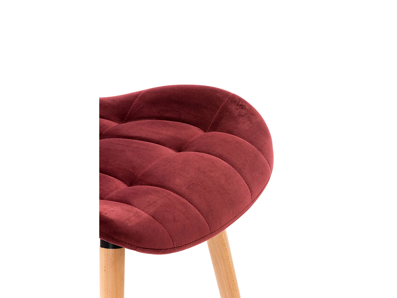 chaise salle à manger - Velours & Bois - Rouge - Elda