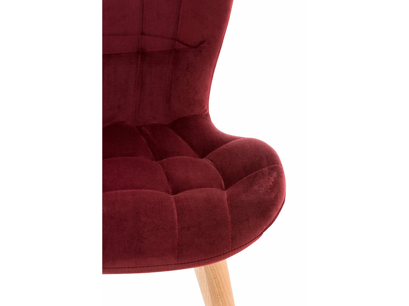 chaise salle à manger - Velours & Bois - Rouge - Elda