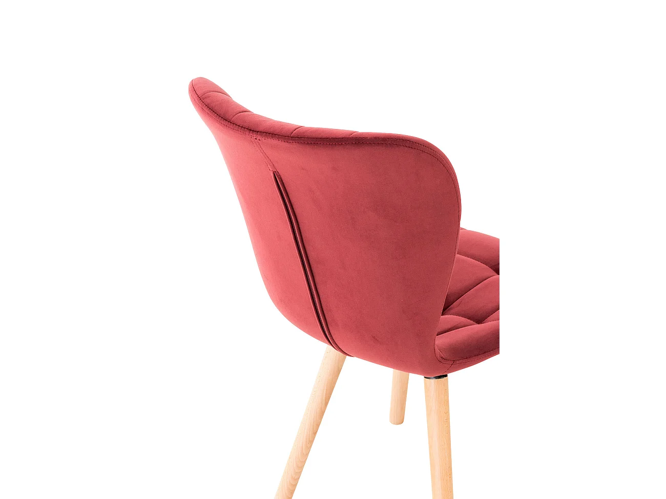 chaise salle à manger - Velours & Bois - Rouge - Elda