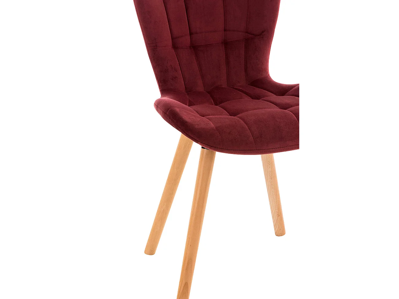 chaise salle à manger - Velours & Bois - Rouge - Elda