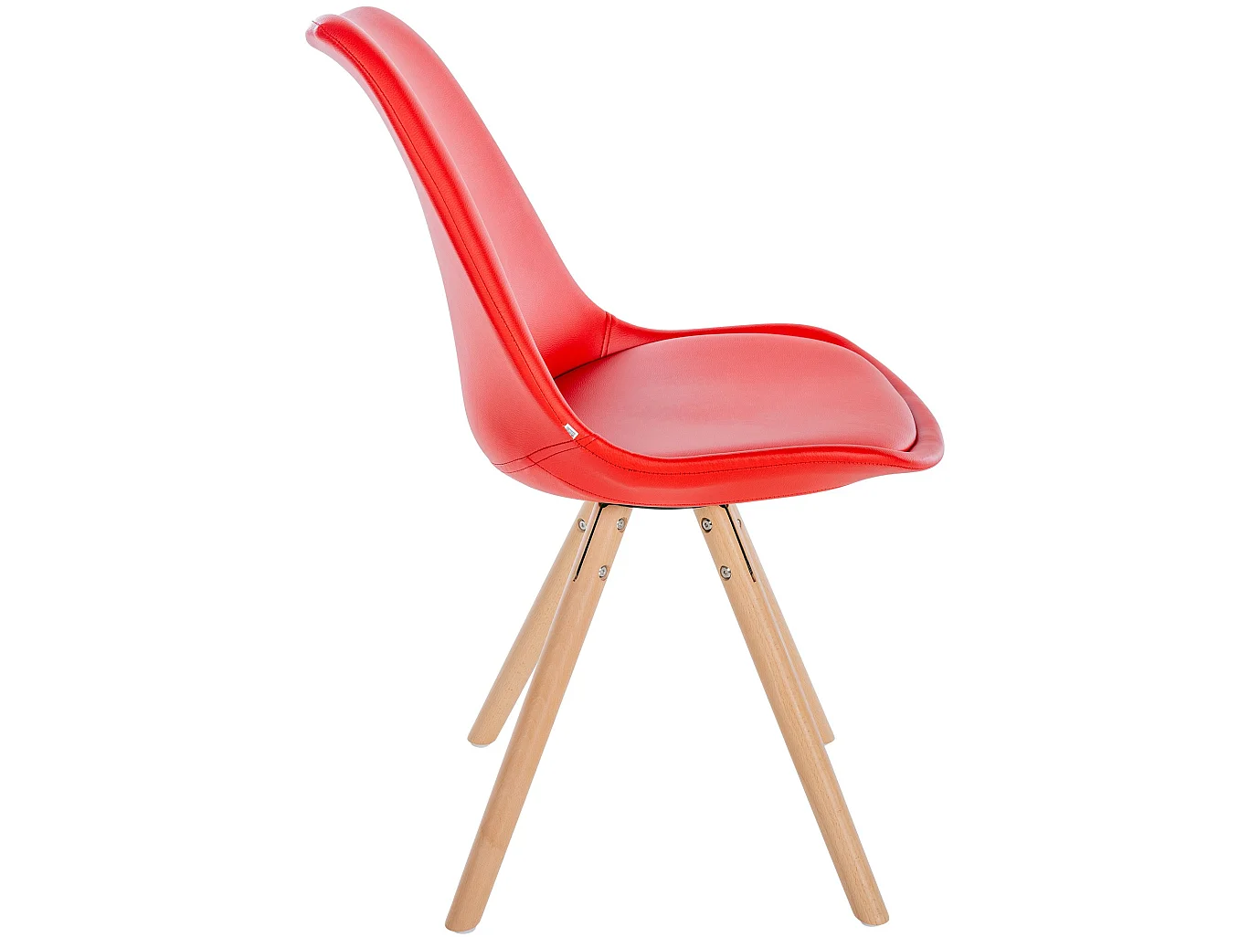 chaise salle à manger - Similicuir & Bois - Rouge - Sofia