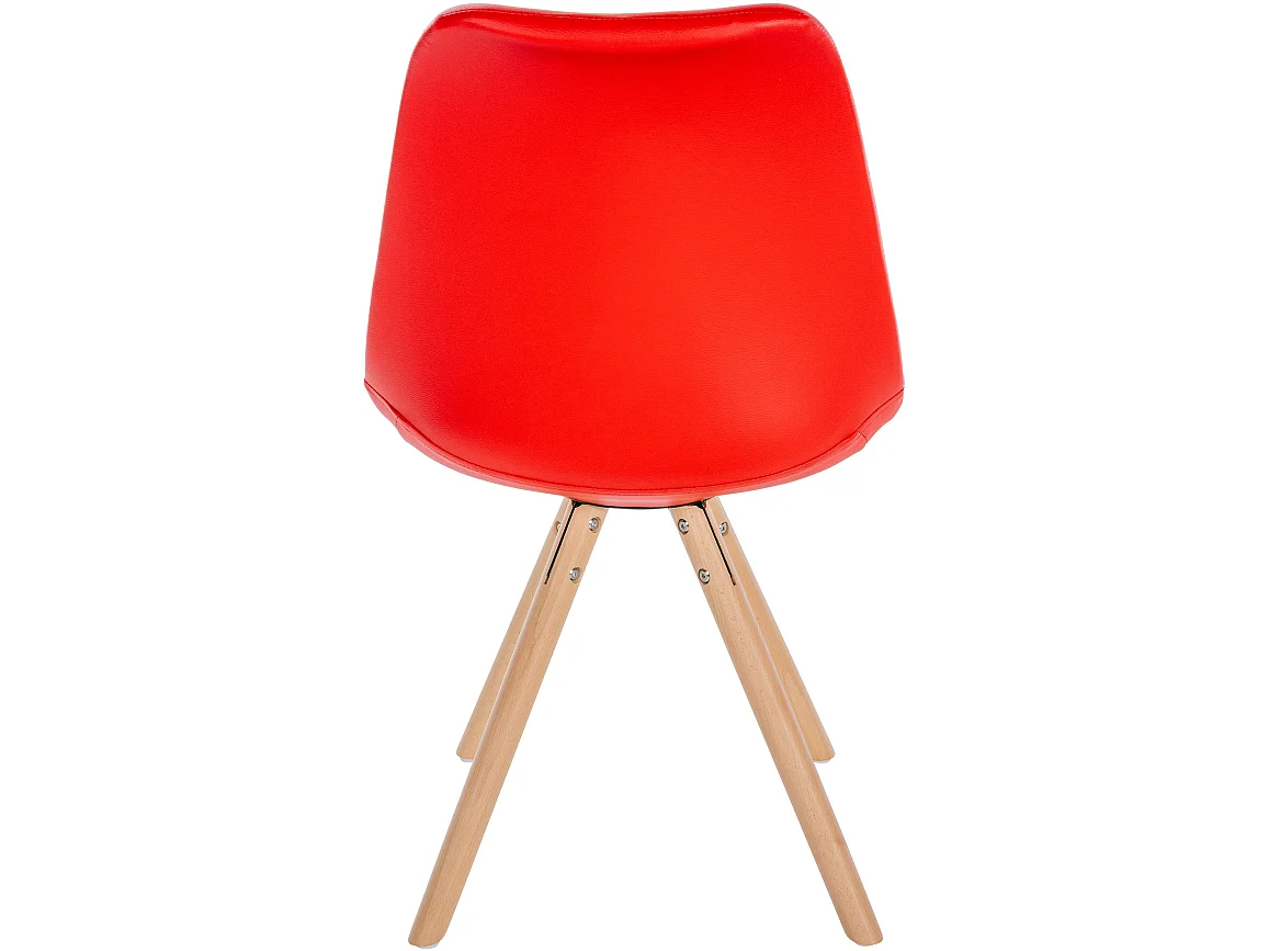 chaise salle à manger - Similicuir & Bois - Rouge - Sofia
