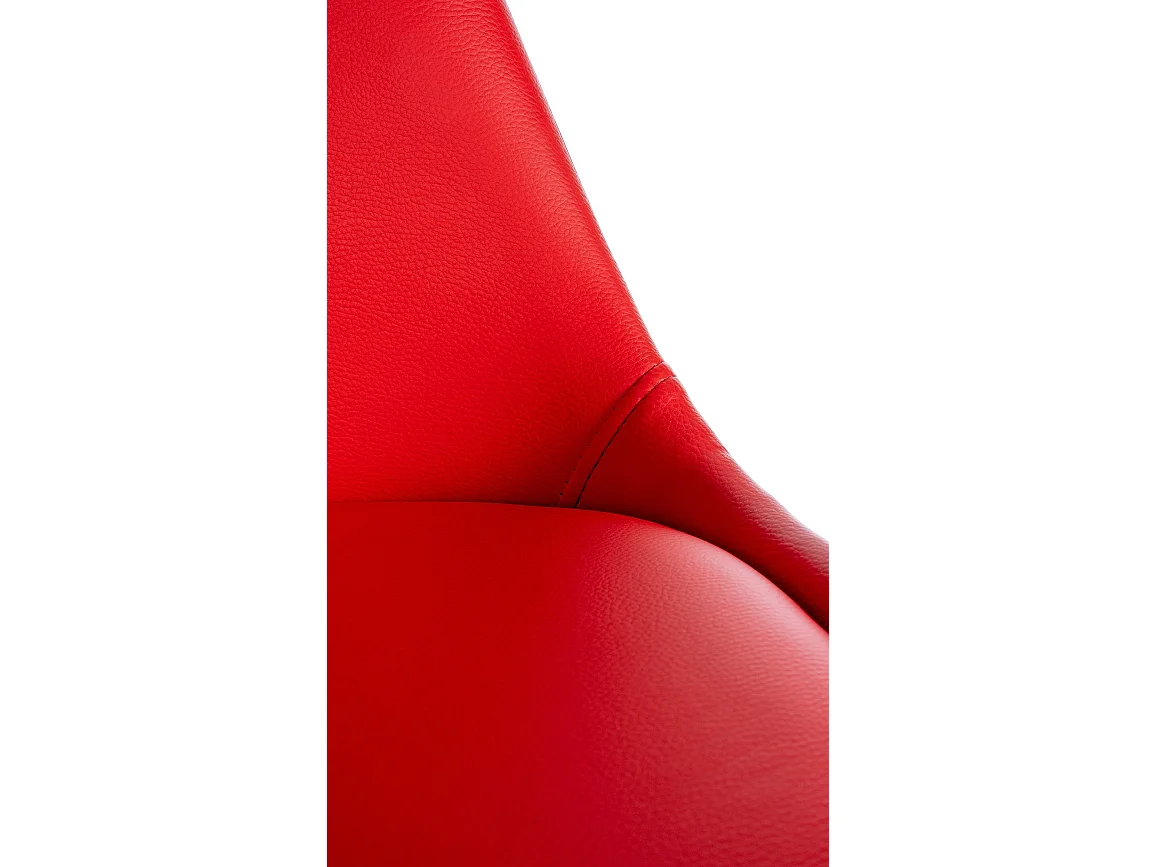 chaise salle à manger - Similicuir & Bois - Rouge - Sofia