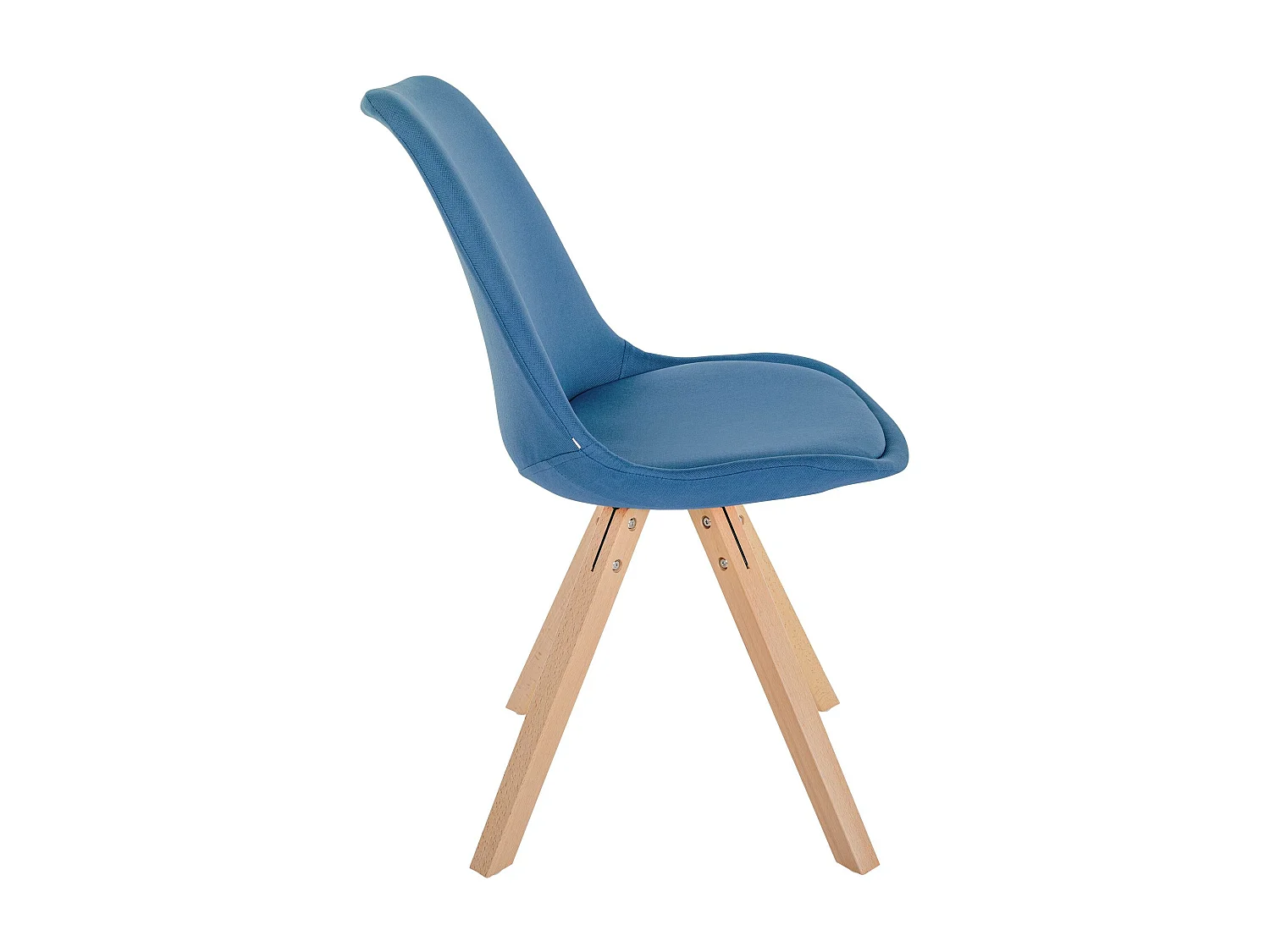 Eetkamerstoelen - Stof & natura (vierkant) - blauw - Sofia