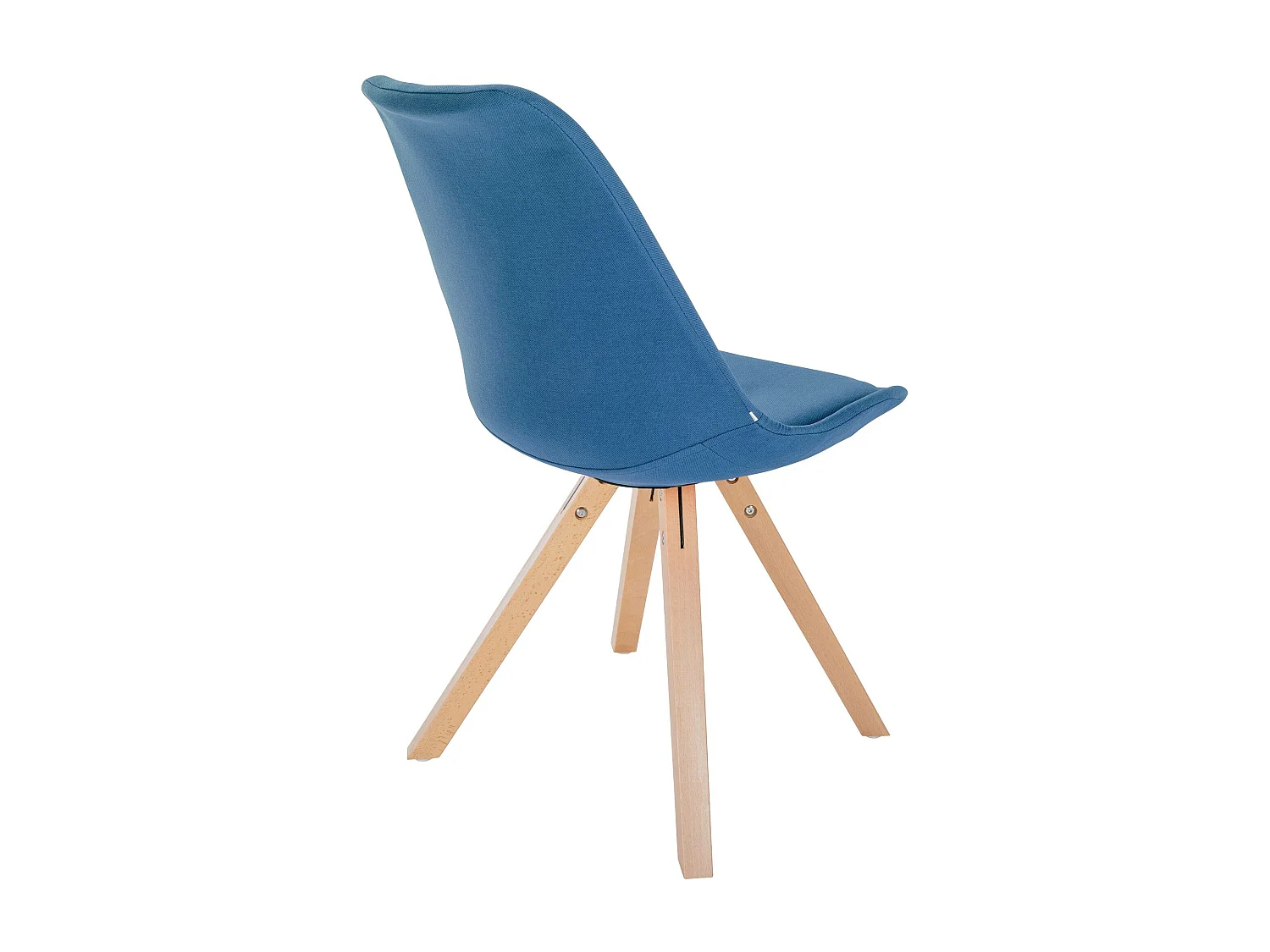 Eetkamerstoelen - Stof & natura (vierkant) - blauw - Sofia