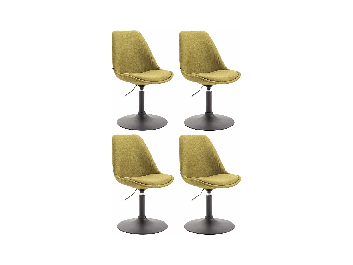 Lot de 4  chaise salle à manger - Tissu & Noir - Vert - Maverick