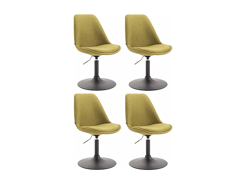 Lot de 4  chaise salle à manger - Tissu & Noir - Vert - Maverick