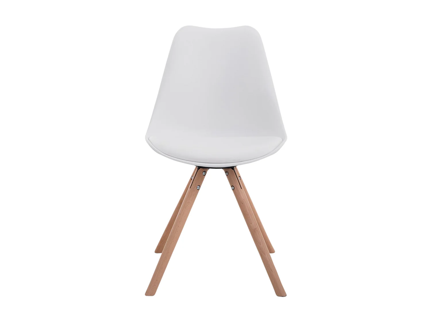 Lot de 4  chaise salle à manger - Similicuir & Nature - Blanc - Toulouse