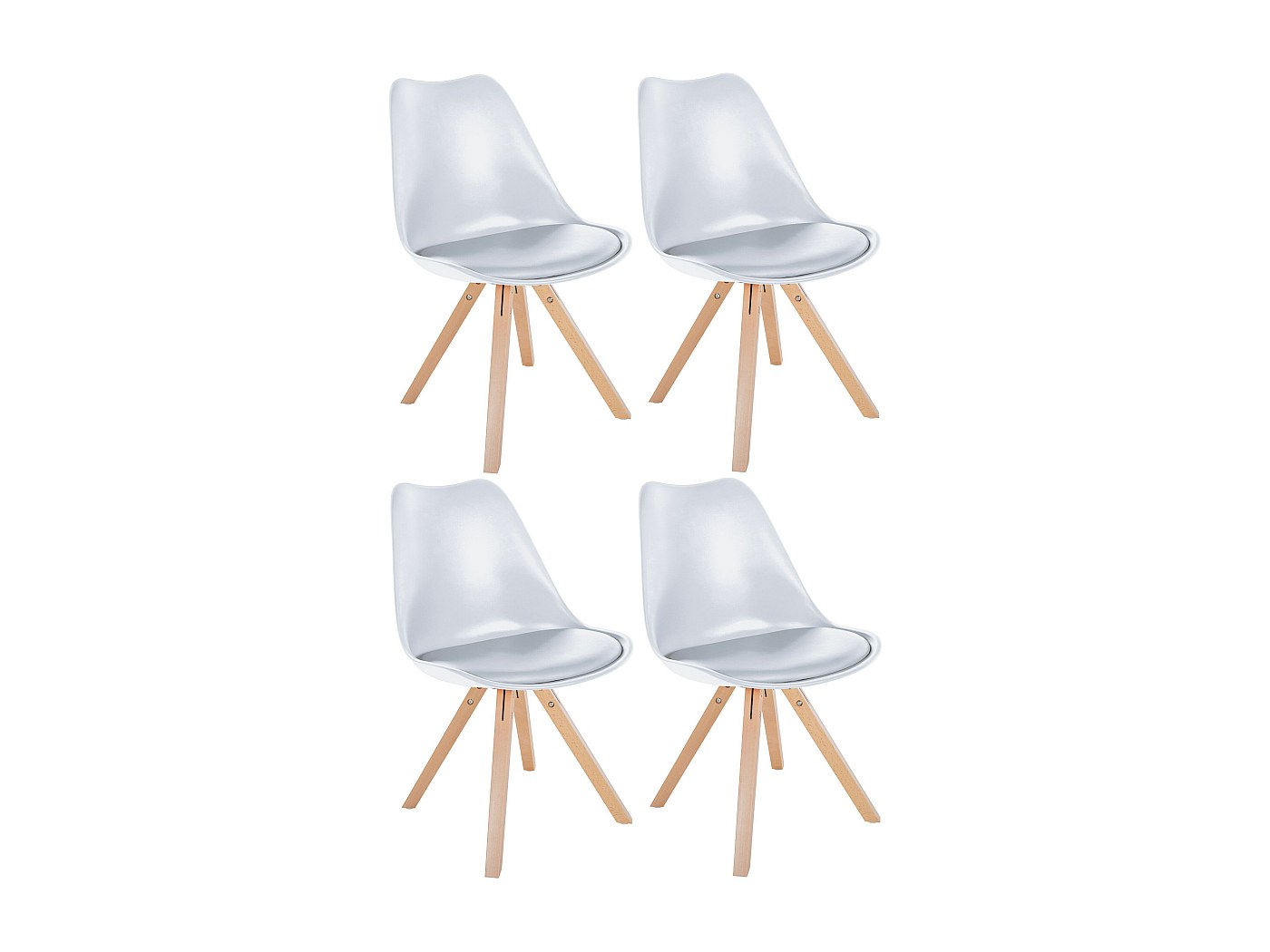 Lot De 2 Chaises Design Scandinave - Plastique PP Blanc - Hauteur 82cm - Pour Cuisine Ou Salle à Manger