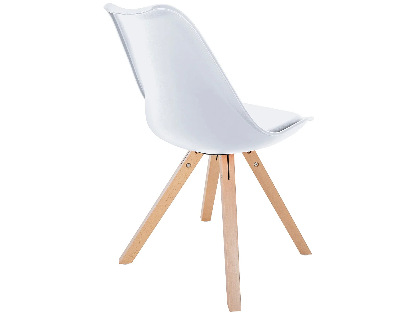 Lot de 4  chaise salle à manger - Plastique & Nature (carré) - Blanc - Sofia