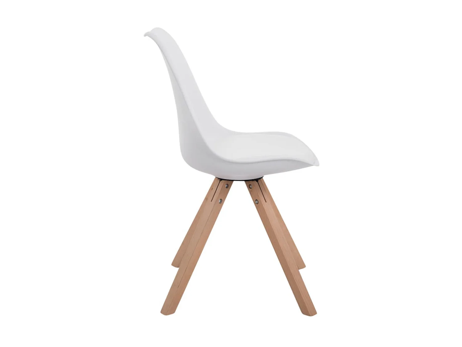 Lot de 4  chaise salle à manger - Similicuir & Nature - Blanc - Toulouse