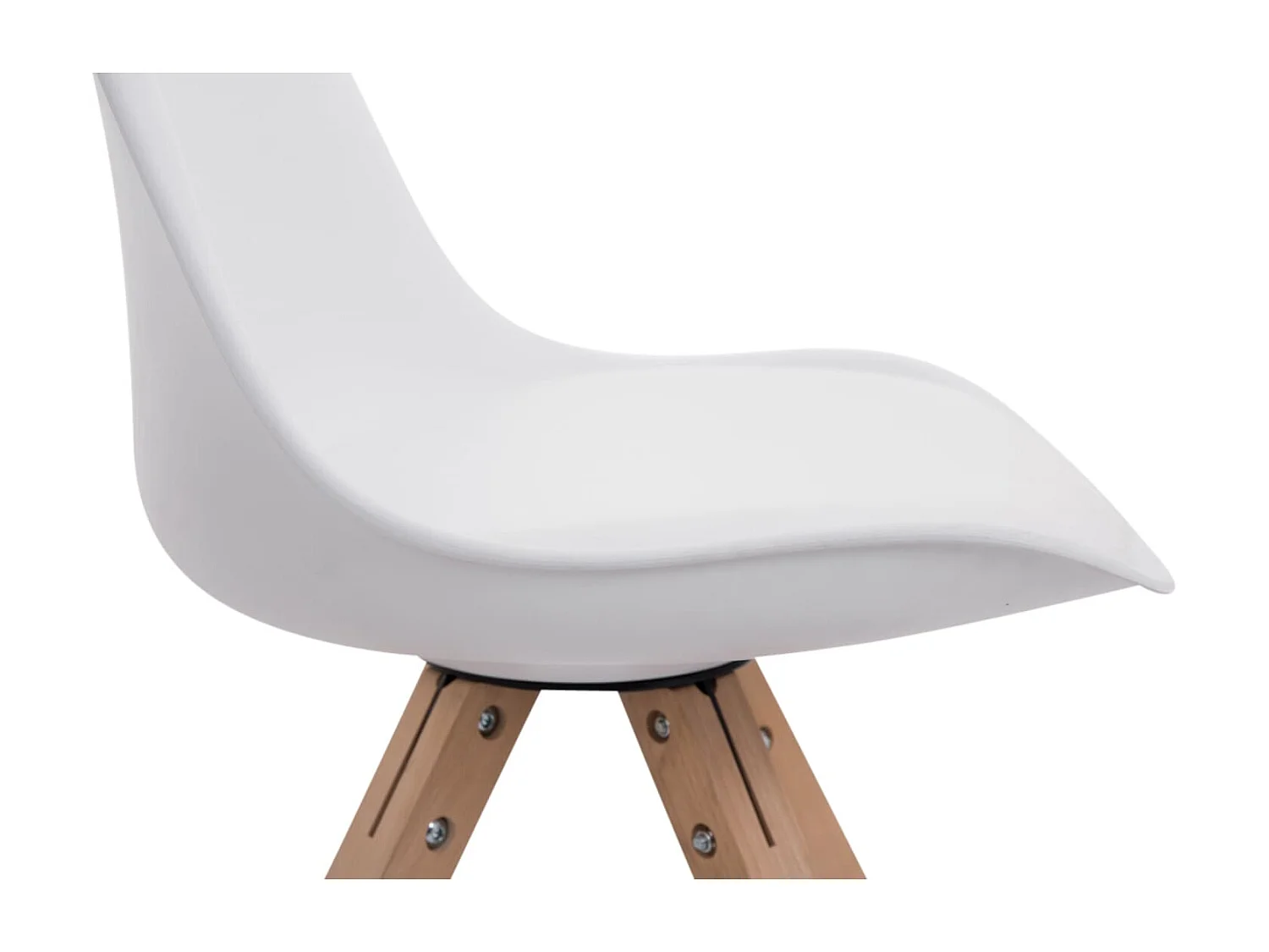 Lot de 4  chaise salle à manger - Similicuir & Nature - Blanc - Toulouse