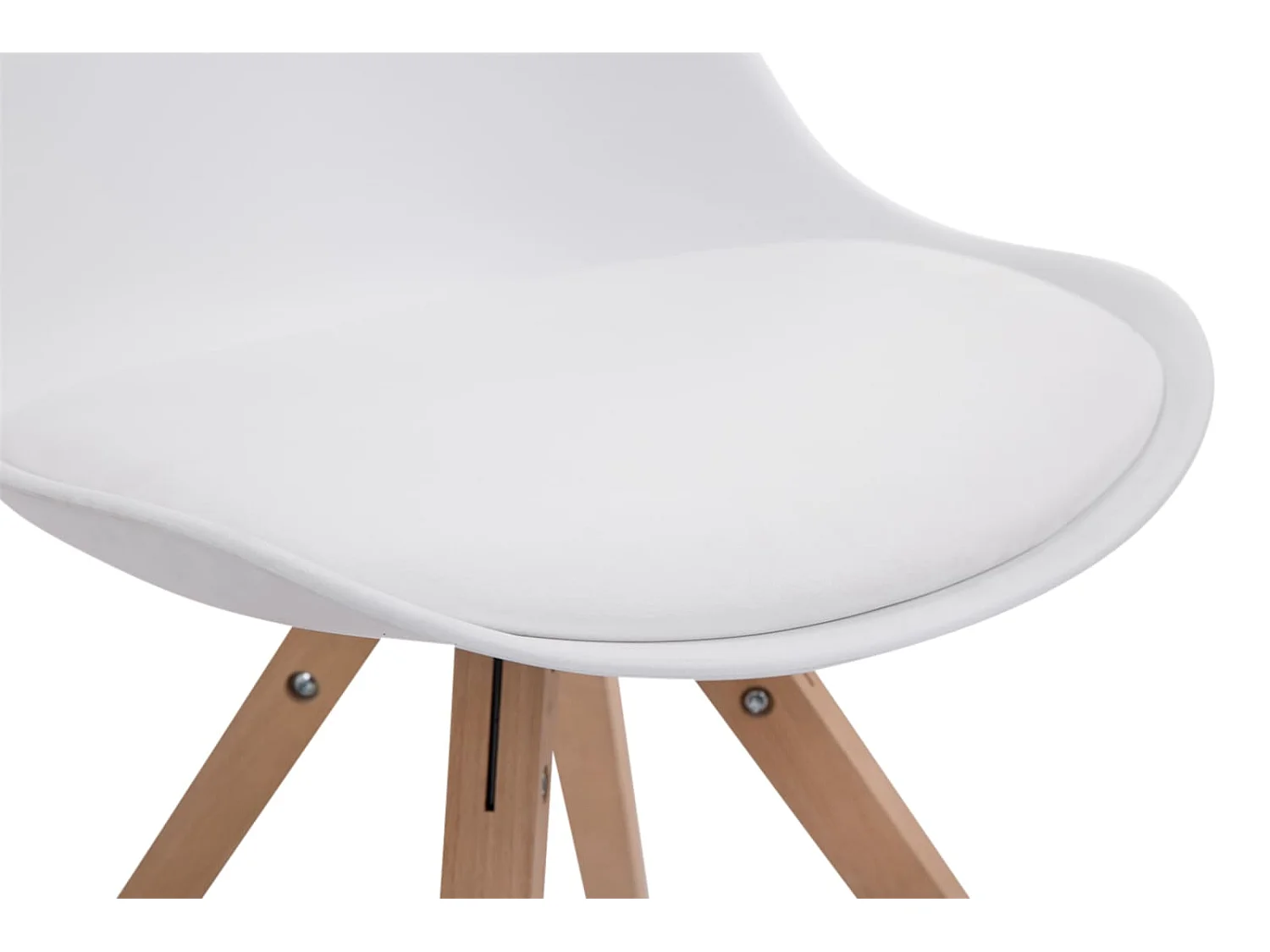 Lot de 4  chaise salle à manger - Similicuir & Nature - Blanc - Toulouse