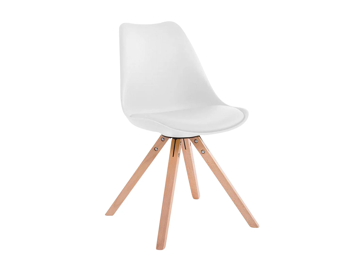 Lot de 4  chaise salle à manger - Similicuir & Nature - Blanc - Toulouse