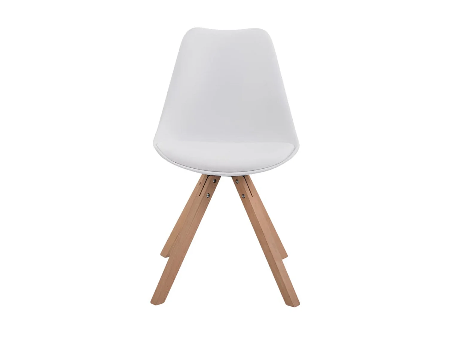 Lot de 4  chaise salle à manger - Similicuir & Nature - Blanc - Toulouse