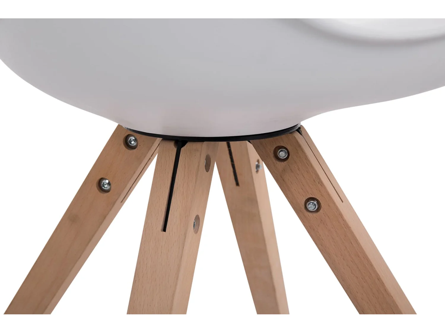 Lot de 4  chaise salle à manger - Similicuir & Nature - Blanc - Toulouse