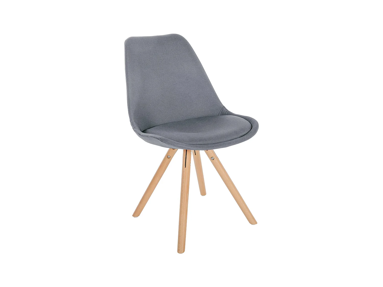 chaise salle à manger - Tissu & Nature (rond) - Gris clair - Sofia