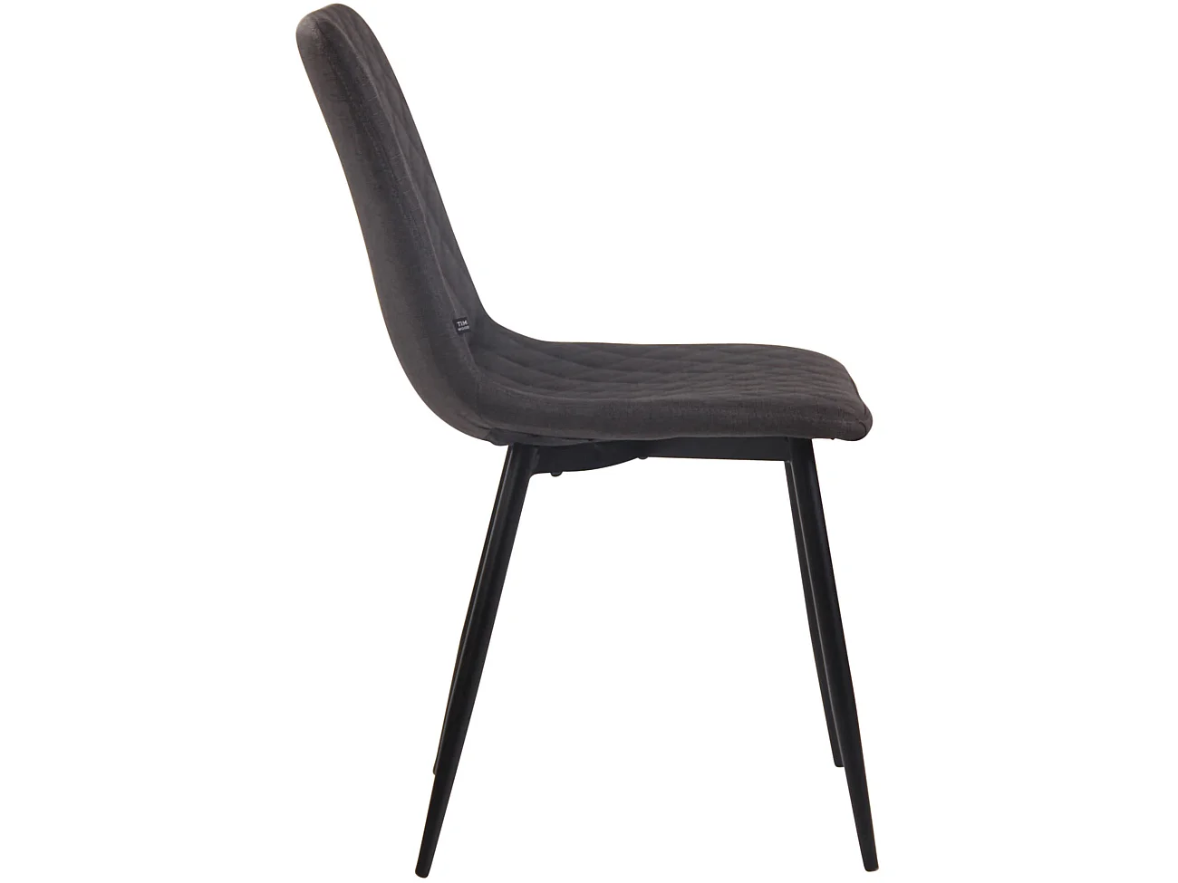 Lot de 4  chaise salle à manger - Tissu - Gris foncé - Telde