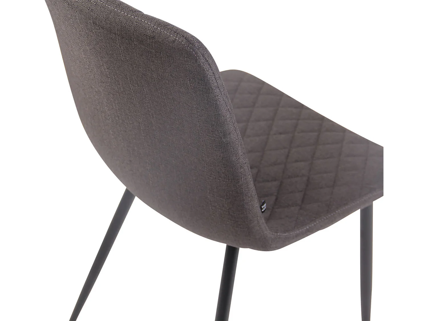 Lot de 4  chaise salle à manger - Tissu - Gris foncé - Telde