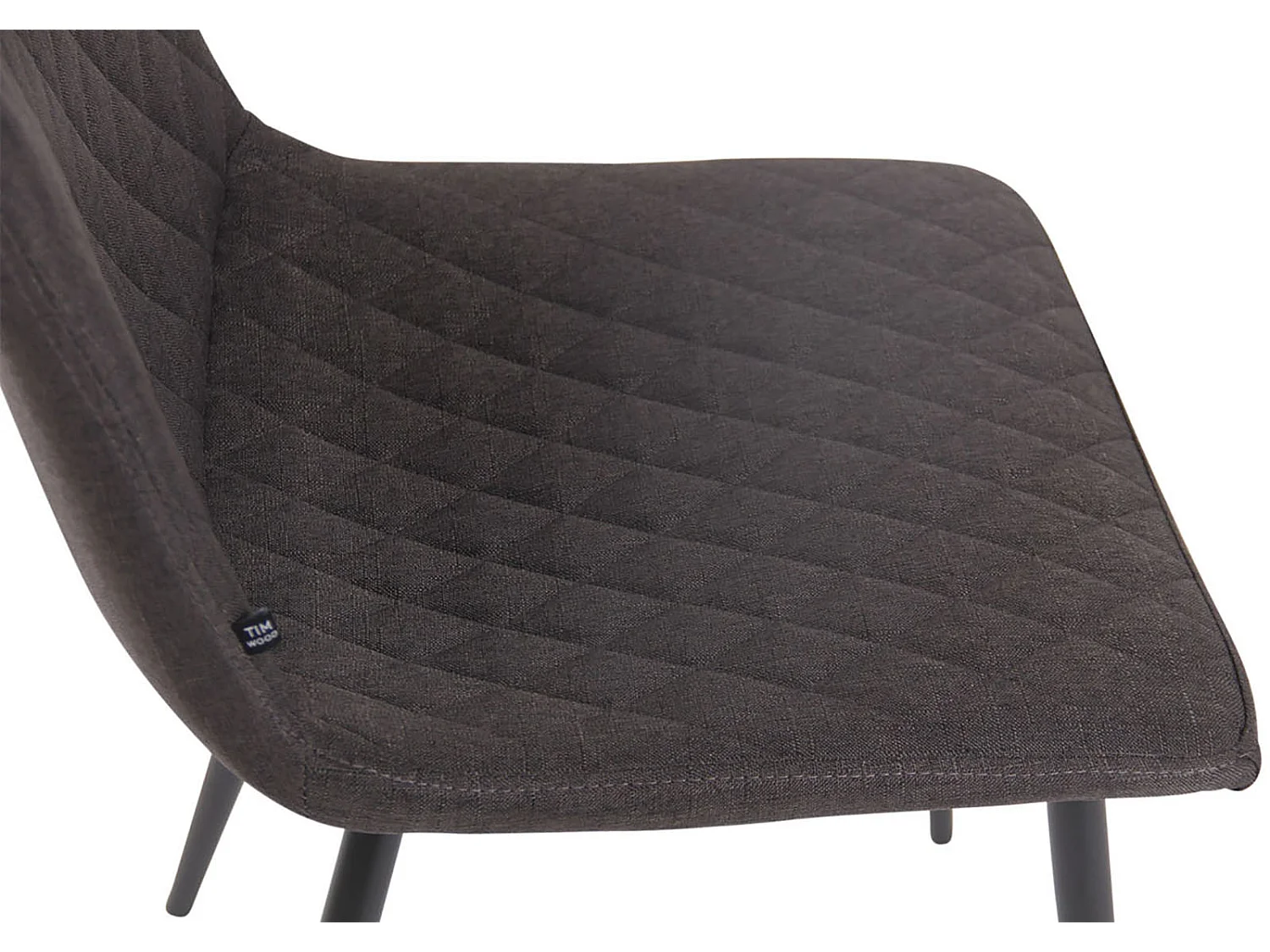 Lot de 4  chaise salle à manger - Tissu - Gris foncé - Telde