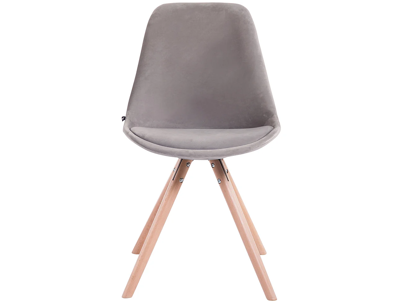 Eetkamerstoelen - Fluweel & natura - grijs - Toulouse