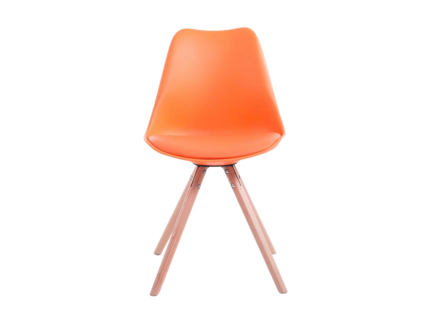 Lot de 4  chaise salle à manger - Similicuir & Nature - Orange - Toulouse