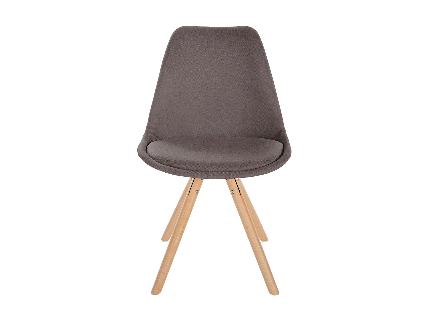 Lot de 4  chaise salle à manger - Tissu & Nature (rond) - Taupe - Sofia