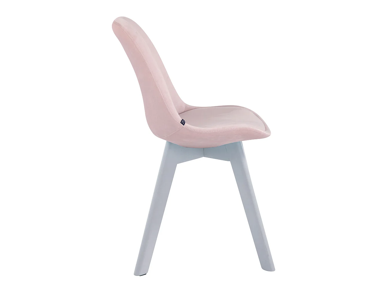Lot de 4  chaise salle à manger - Velours & Blanc - Rose - Borneo V2