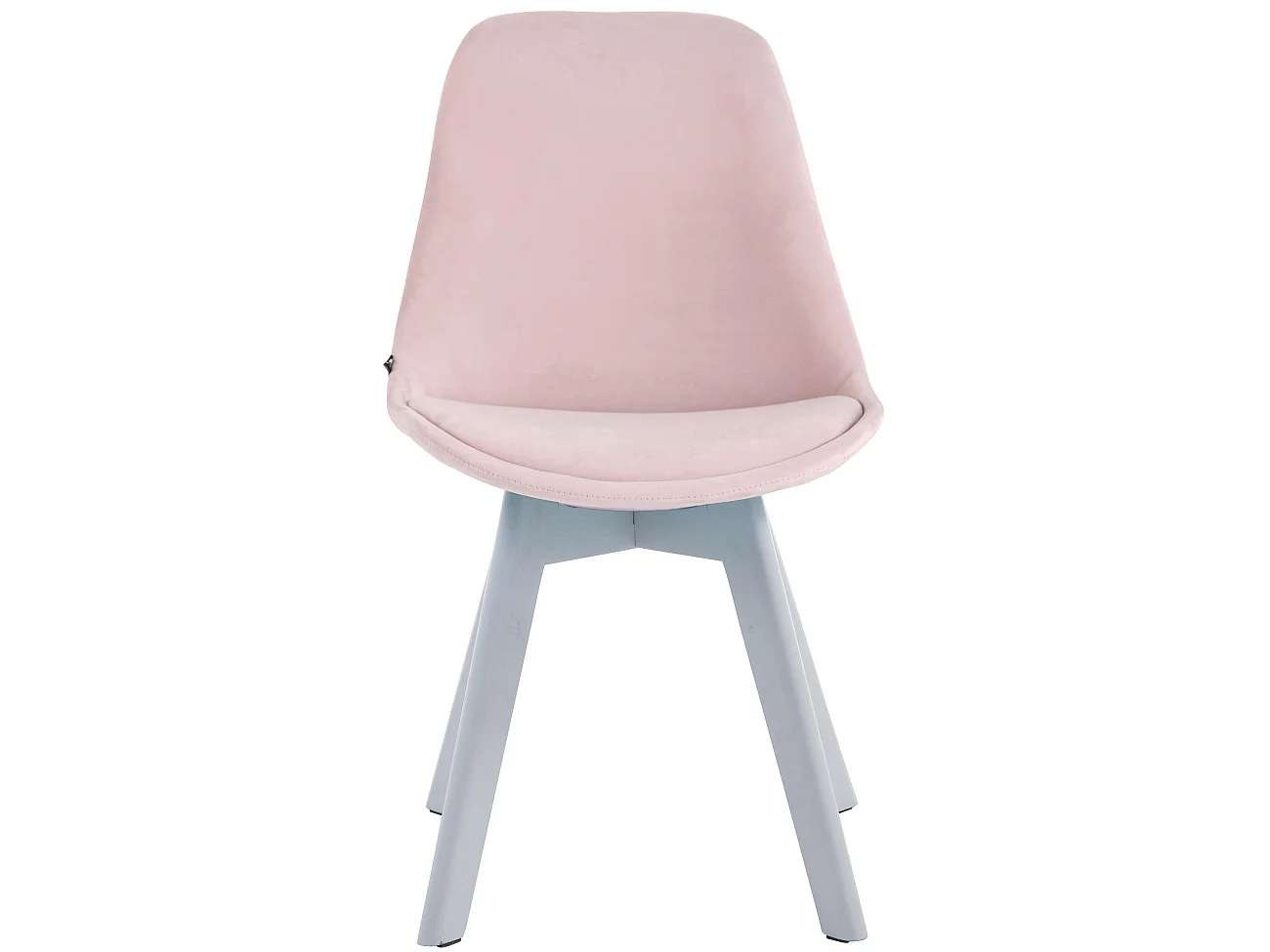 Lot de 4  chaise salle à manger - Velours & Blanc - Rose - Borneo V2