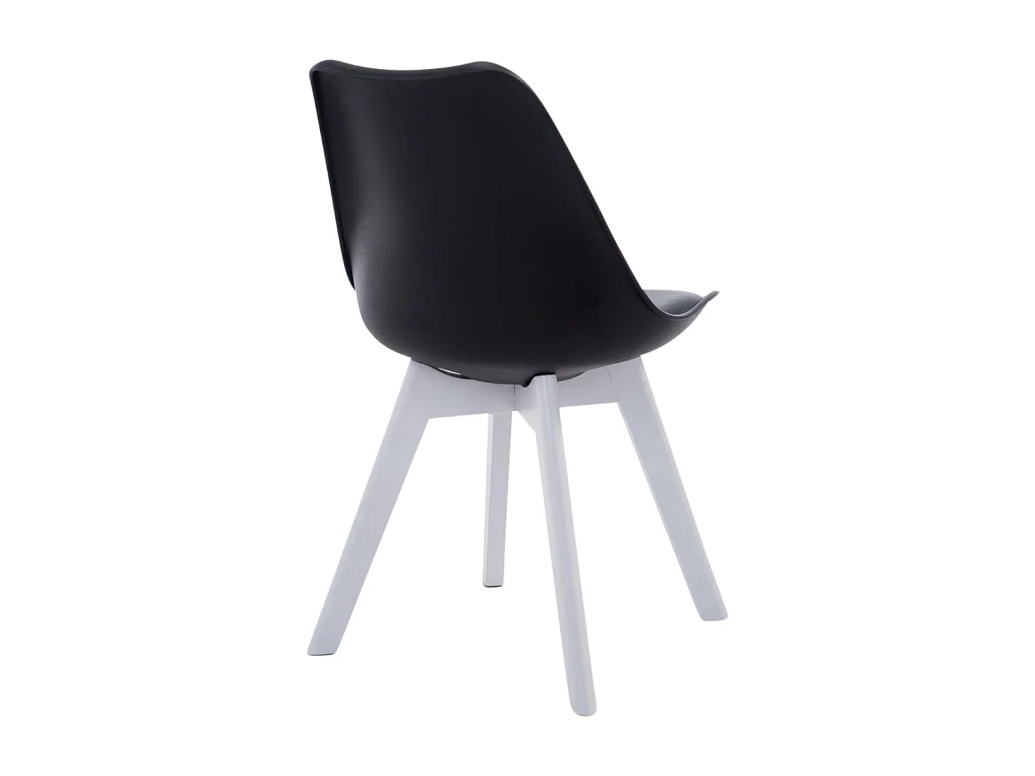 Lot de 4  chaise salle à manger - Similicuir & Blanc - Noir - Borneo V2