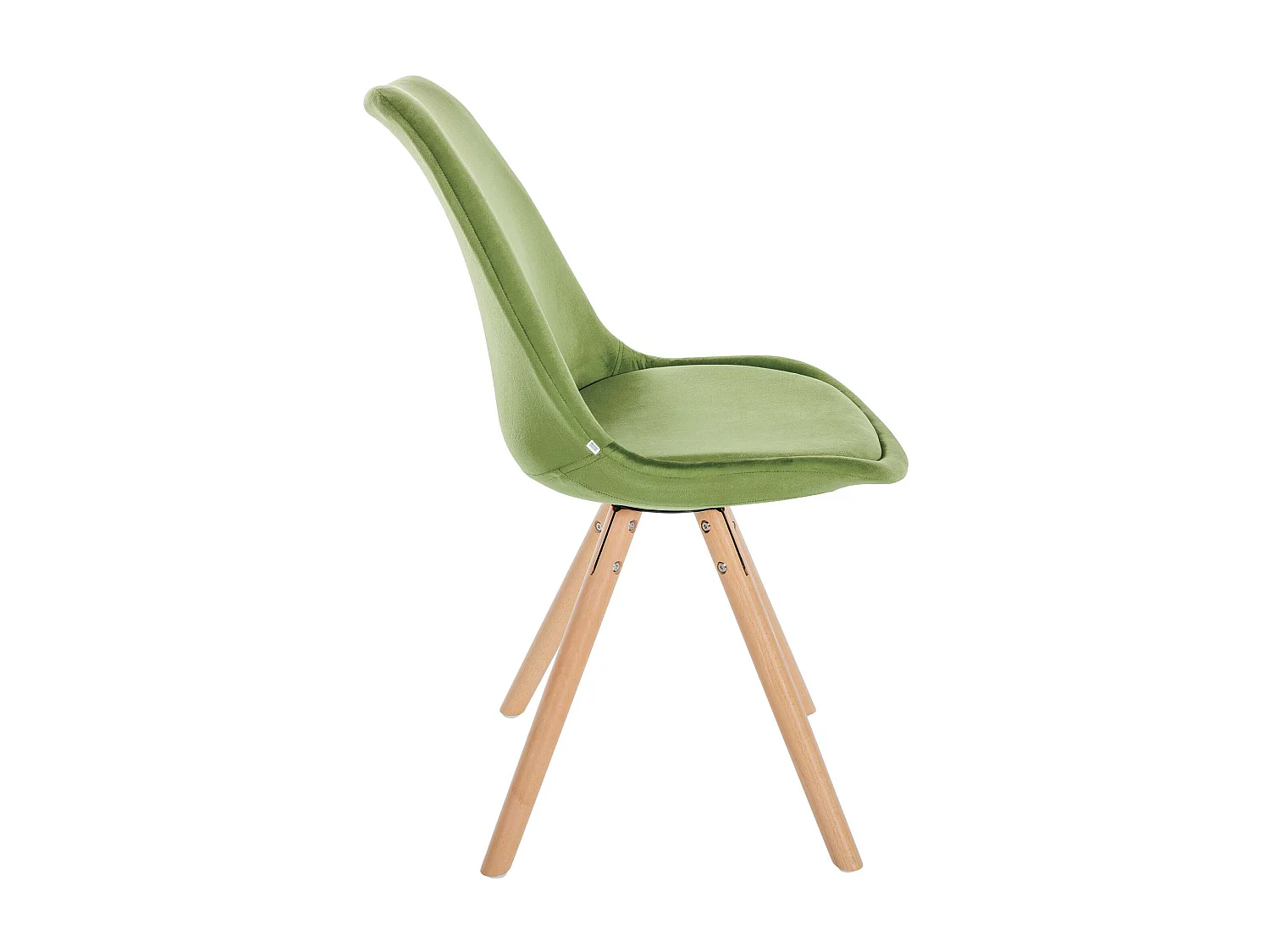 Lot de 4  chaise salle à manger - Velours & Nature (rond) - Vert clair - Sofia