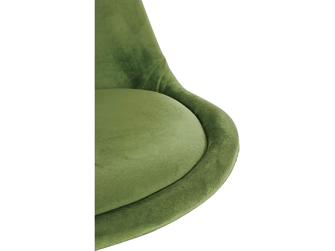 Lot de 4  chaise salle à manger - Velours & Nature (rond) - Vert clair - Sofia