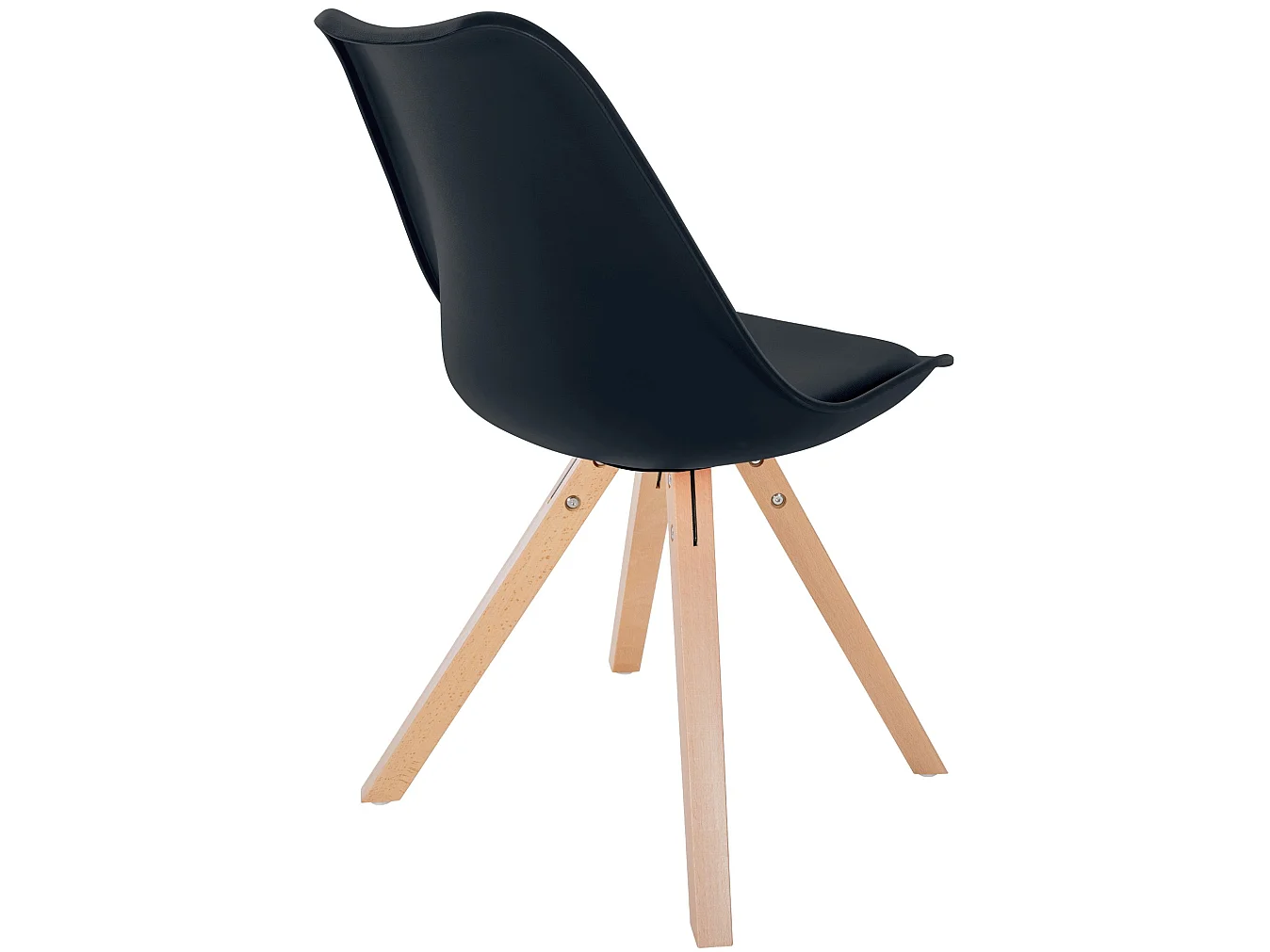 Eetkamerstoelen - Kunststof & natura (vierkant) - zwart - Sofia